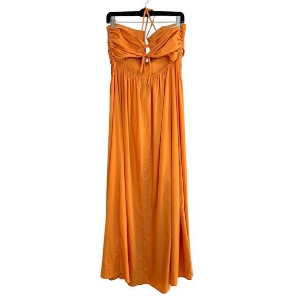 Hello Molly Luxe Vacay Maxi Dress size 10 XL Orange Halterneck Beach  Resort - Picture 5 of 15